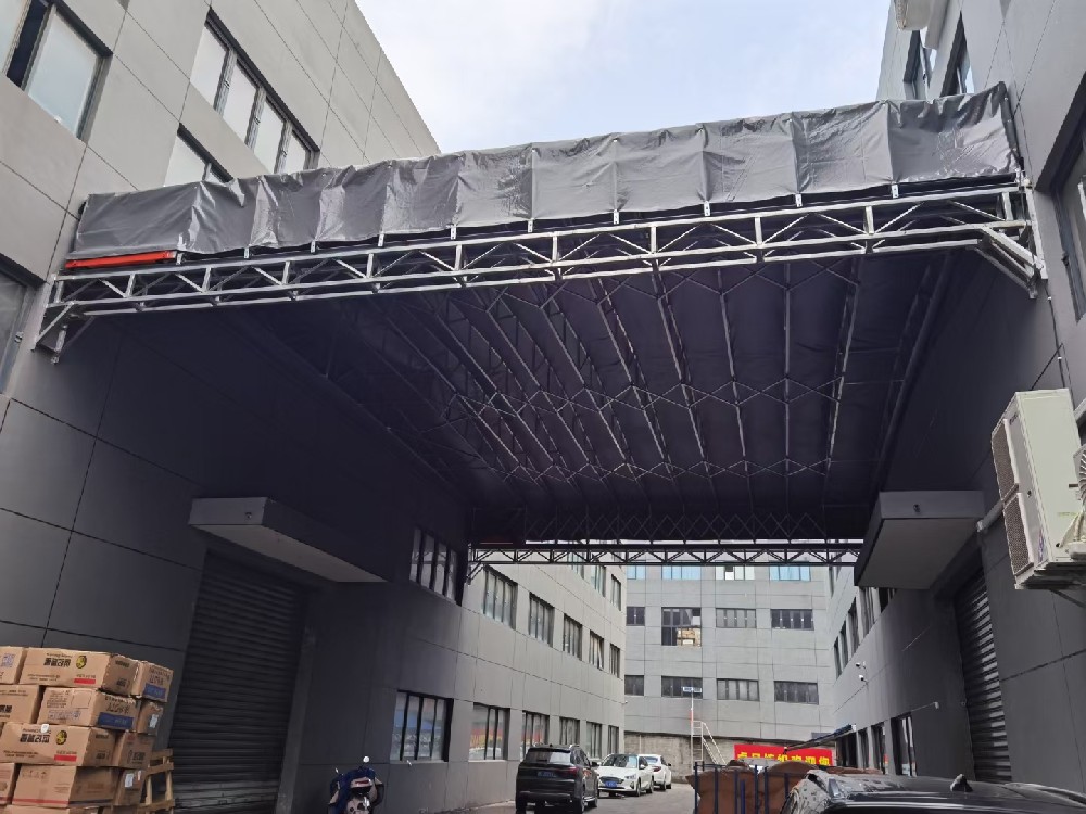 戶(hù)外可移動雨棚(péng) 大型倉庫伸縮推拉棚(péng) 可按需定製